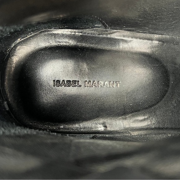 Isabel Marant Dawyna Black Leather Silver Studded Western Pointed Ankle Boots. - Picture 7 of 8